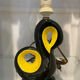 50s ceramic lamp base Vallauris black and yellow