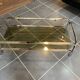 Table basse double plateau verre chrome style Bauhaus vintage 1970