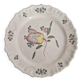 18th century Bordeaux earthenware plate – Polychrome tulip decoration