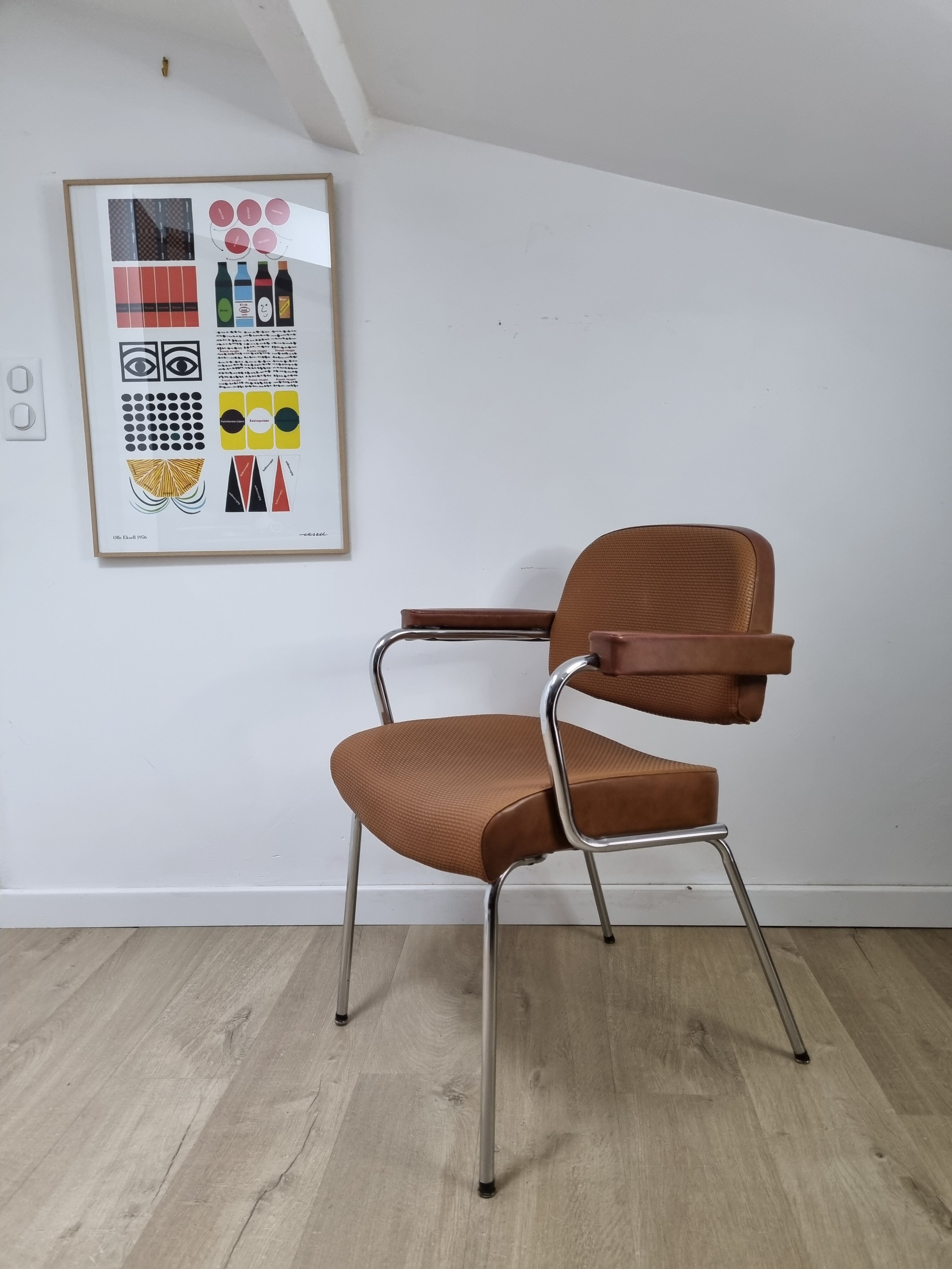 Vintage two-tone skai armchair