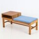 Minimalist mid-century phone / reading bench, oak, Danish modern design, 1960s / 1970s