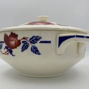 Antique French earthenware soup tureen K & G Lunéville, "Chantal" model
