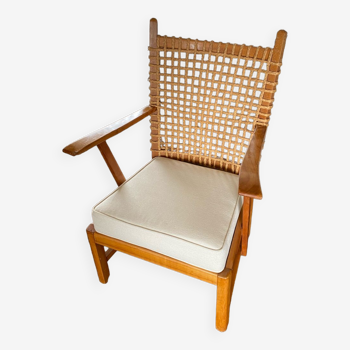 Fauteuil en osier vintage années 1930