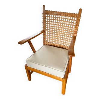 Fauteuil en osier vintage années 1930