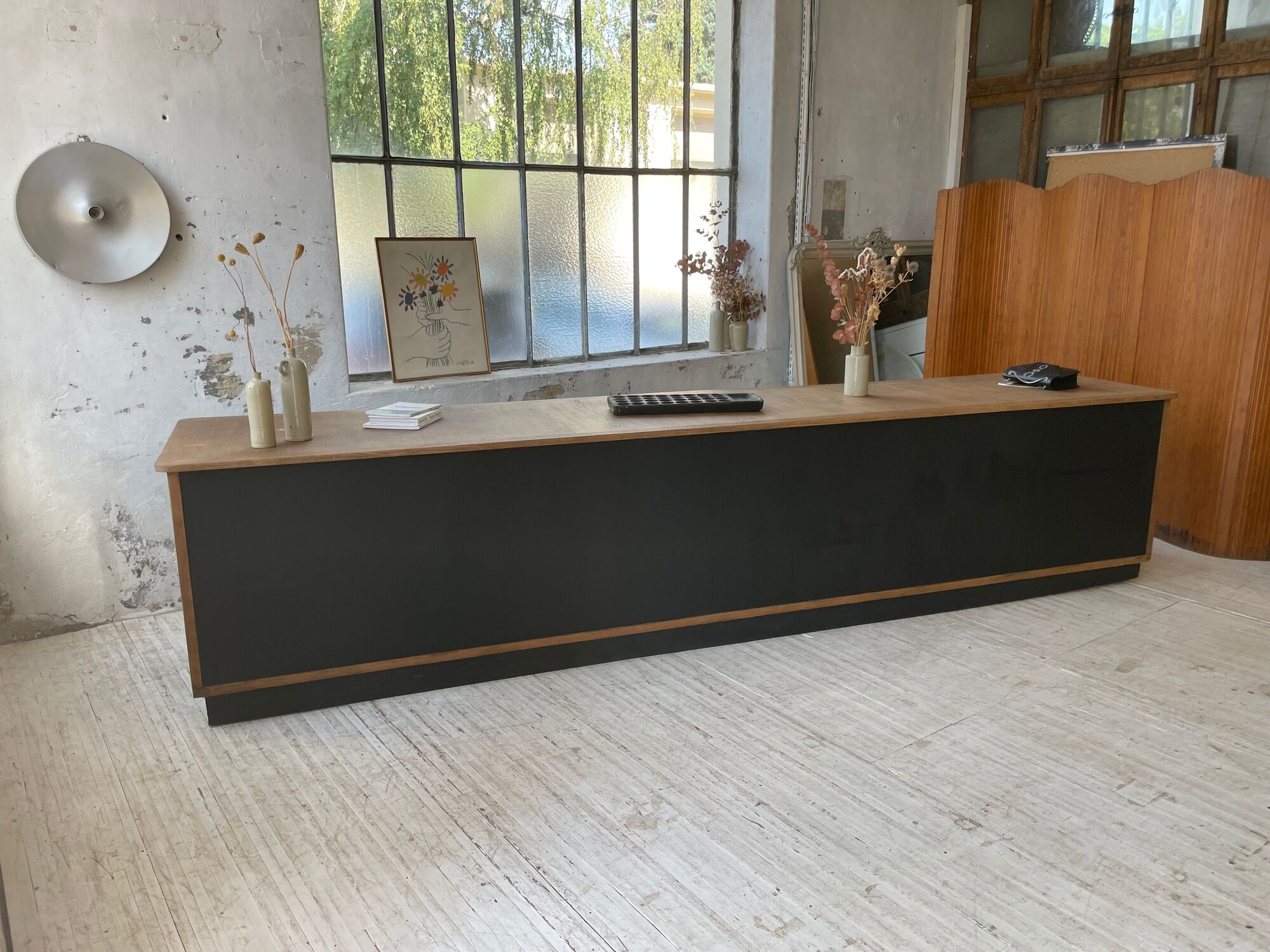 Two-sided counter sliding doors oak XXL 4m enfilade