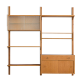 Two-bay oak wall unit by Sven Andersen, Norway 1970