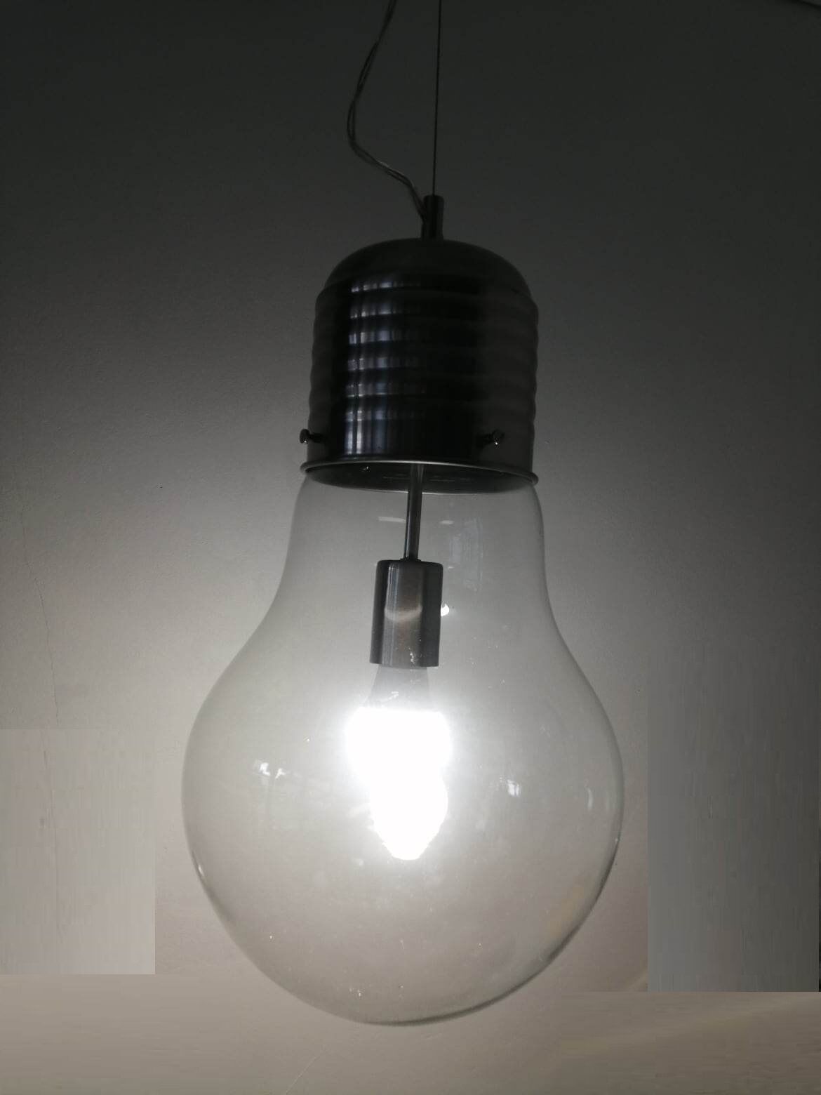 Suspension 80s. Large blown glass bulb