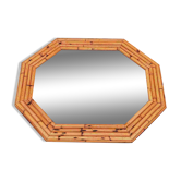 87 x 72 - Large octagonal bamboo wood rattan mirror
