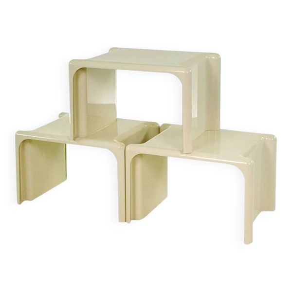3 tables empilables vintage Scagno par Giotto Stoppino pour Elco
