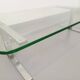 Vintage coffee table in transparent glass and cast aluminum from the 70s