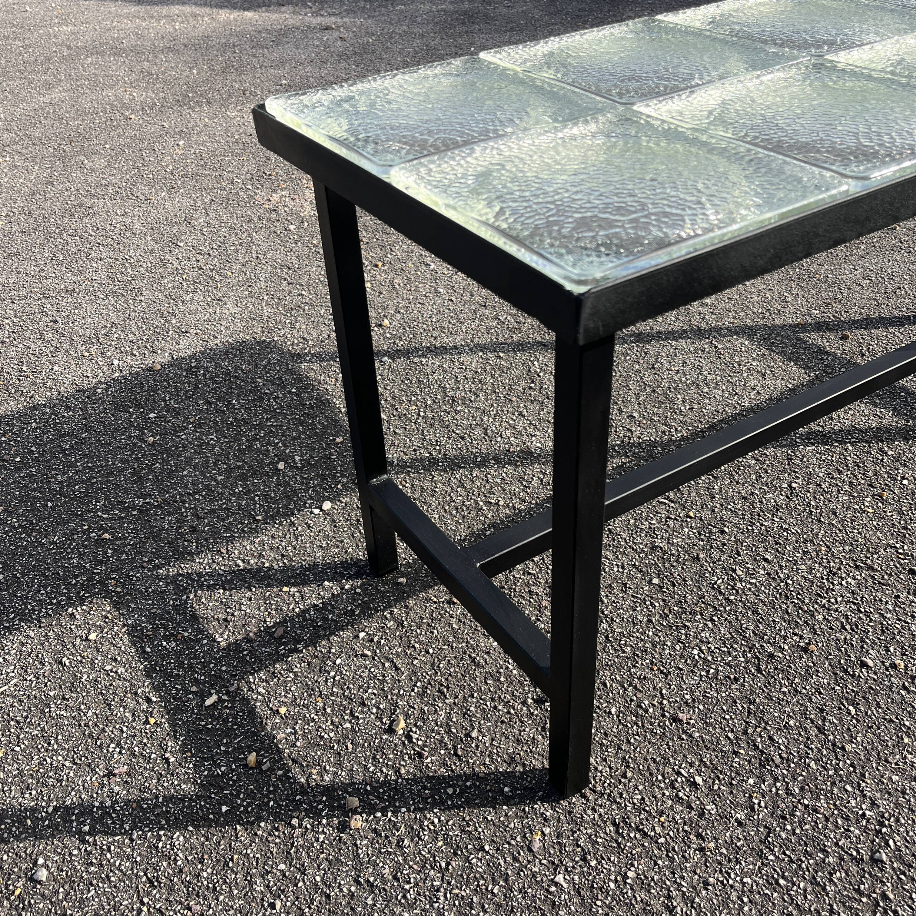 Table basse moderniste carreaux de verre Saint Gobain