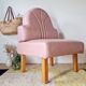 Chauffeuse vintage dossier éventail – Style Art Déco – Rose poudré