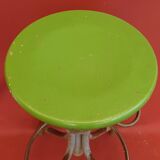 Vintage industrial stool 1940-1950, adjustable height by pusher 75 cm.