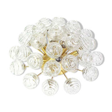 Sputnik ceiling lights with glass snowballs by Doria, Germany, 1970s