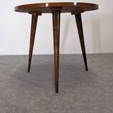 Side table, low tripod pedestal table, 50s-60s