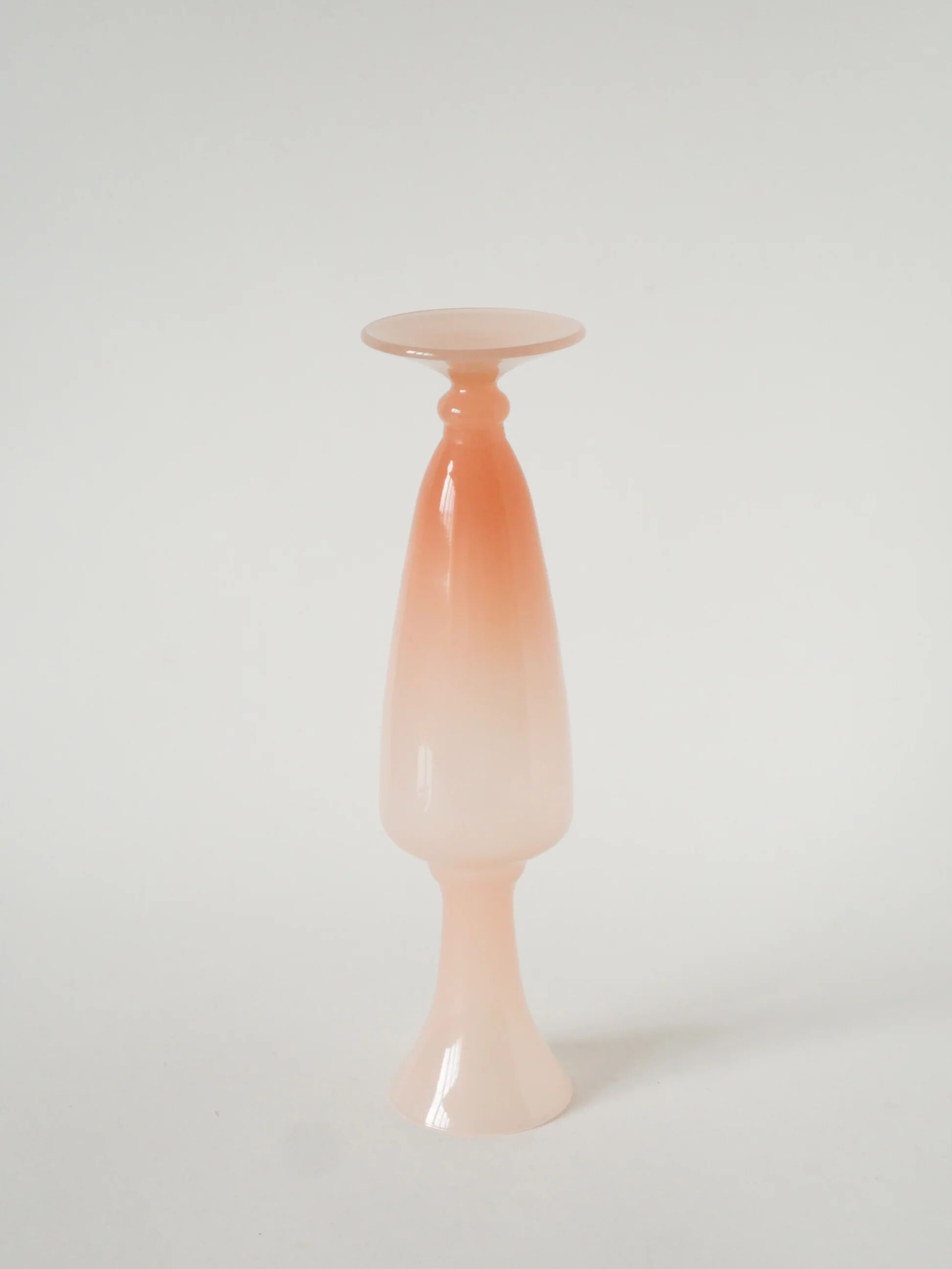 Opaline vase, pale pink, 1970 - 26.5 x 7 cm