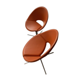 Italian leather chair foot swivel stainless metal