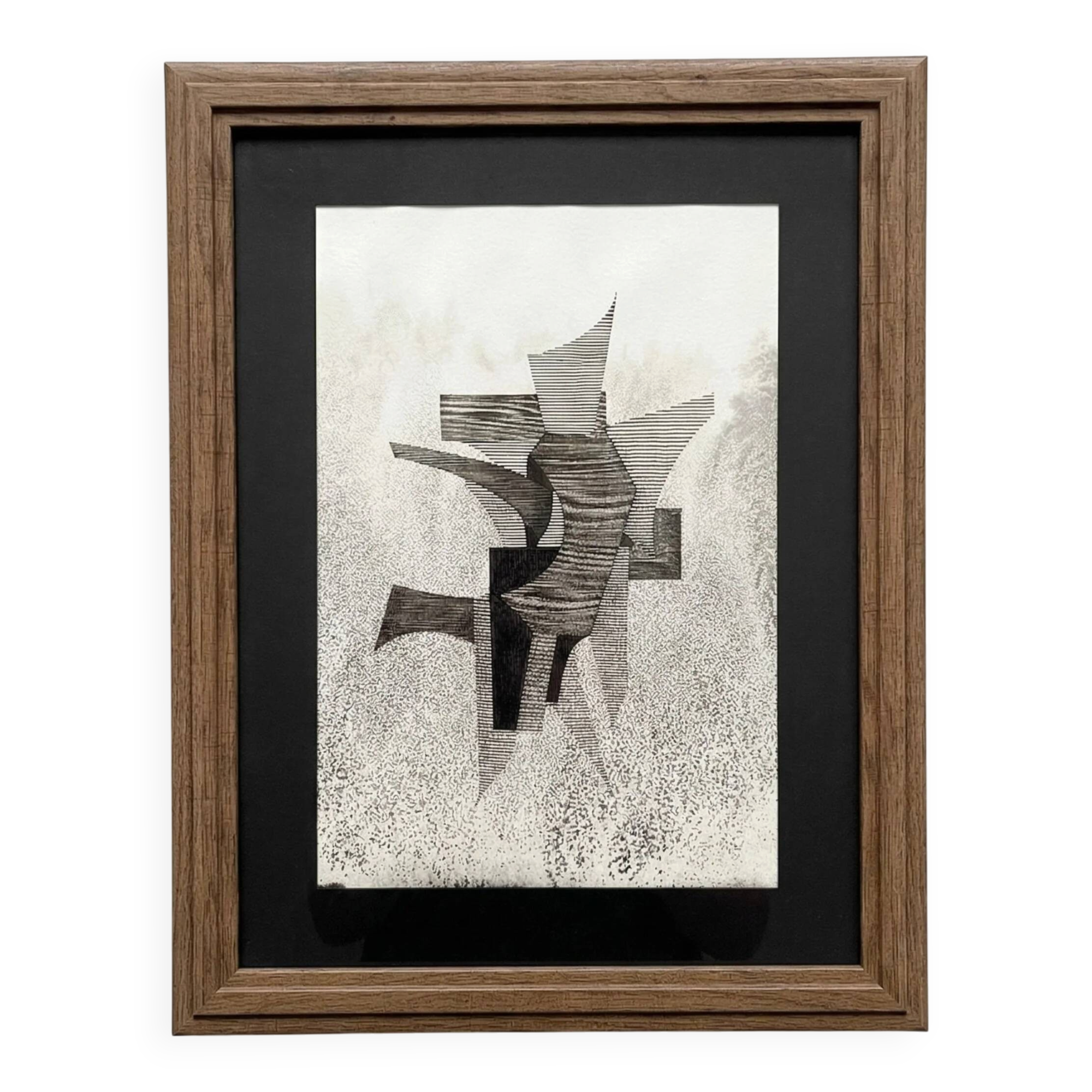 Original work on paper framed, signed Eugène Eechaut, 1973
