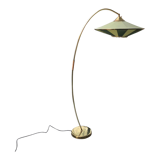 Mid-century floor lamp with pleated shade
