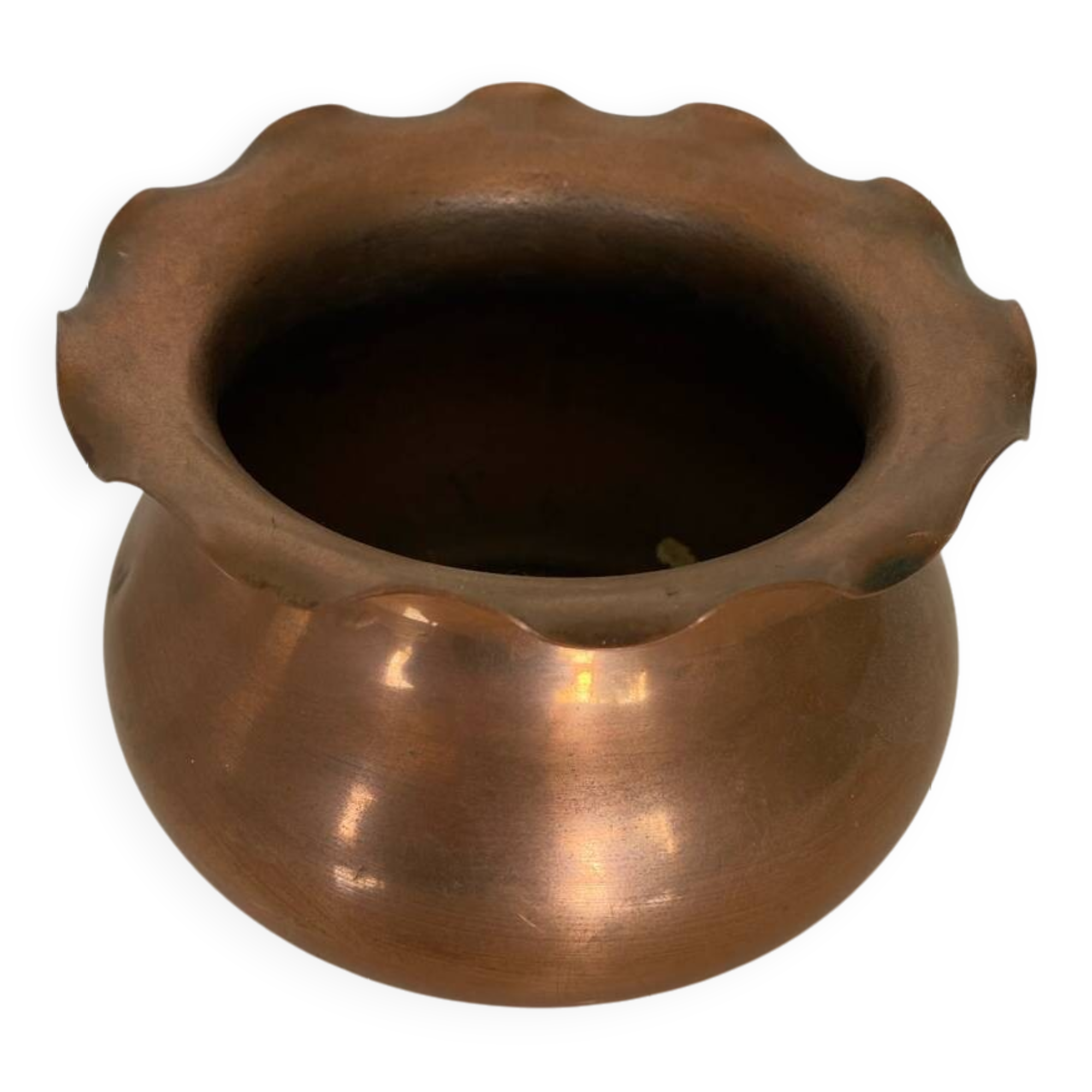 Copper pot - cache pot - Delalande Villedieu vase