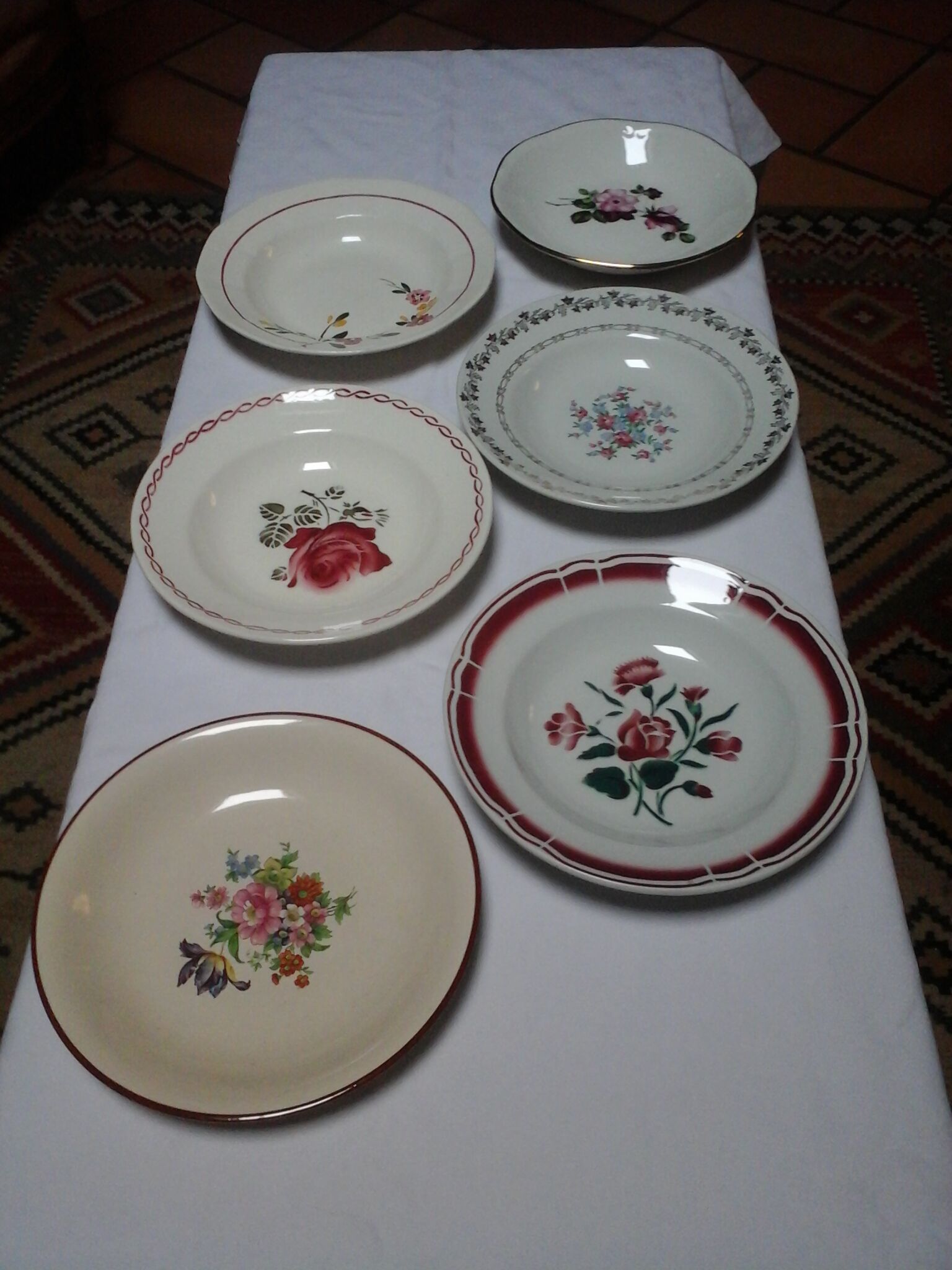 Assorted 6 old hollow plates