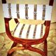 French Empire mahogany office chair with carved detail in the shape of