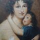 Peinture Antique Portrait De Famille XIX Siècle " Lebrun "