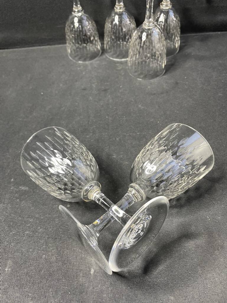 6 burgundy wine glasses baccarat paris service