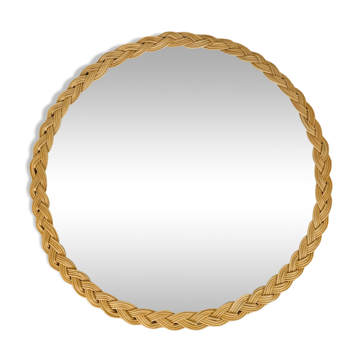 Round rattan braided mirror 33 cm