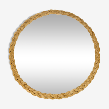 Round rattan braided mirror 33 cm