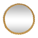 Round rattan braided mirror 33 cm