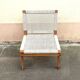 1950s armchair in solid teak and cotton rope