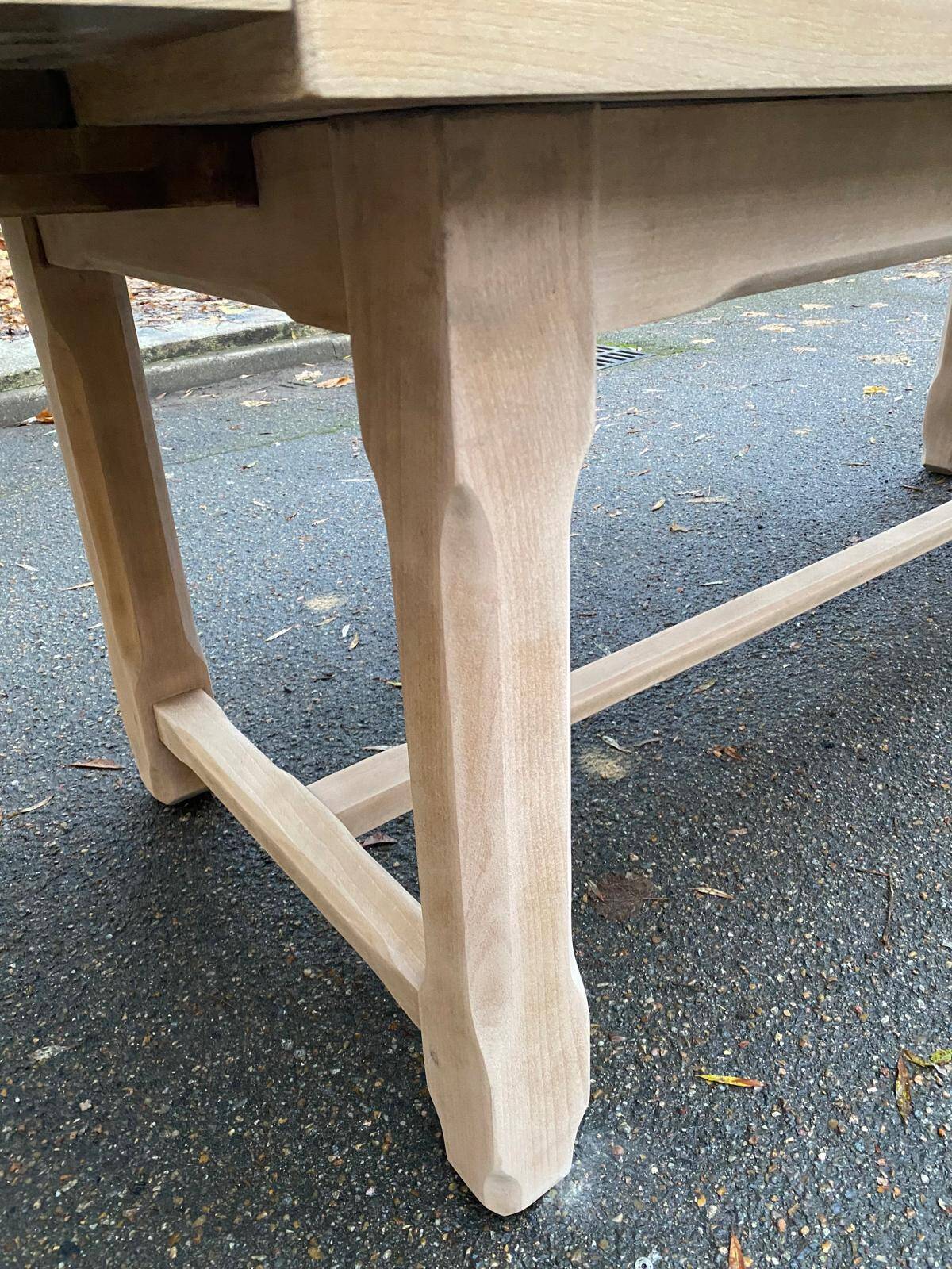 Extendable renovated 20th century oak farmhouse dining table, 200-280cm