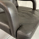 Leather armchair Mobilier International, 1970