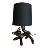 Vintage black cat table lamp