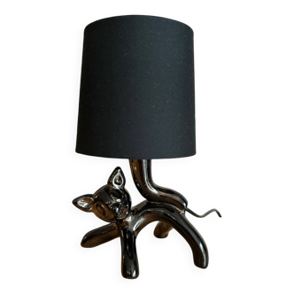 Vintage black cat table lamp