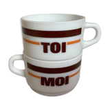 Pair of cups you and I Arcopal
