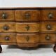 Louis XV commode with three drawers in solid walnut, 18th century