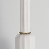 White Opaline Glass & Brass Heiberg Table Lamp, Denmark, Mid-19th century