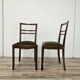 Art Decò dining chairs in walnut and fabric, 1940