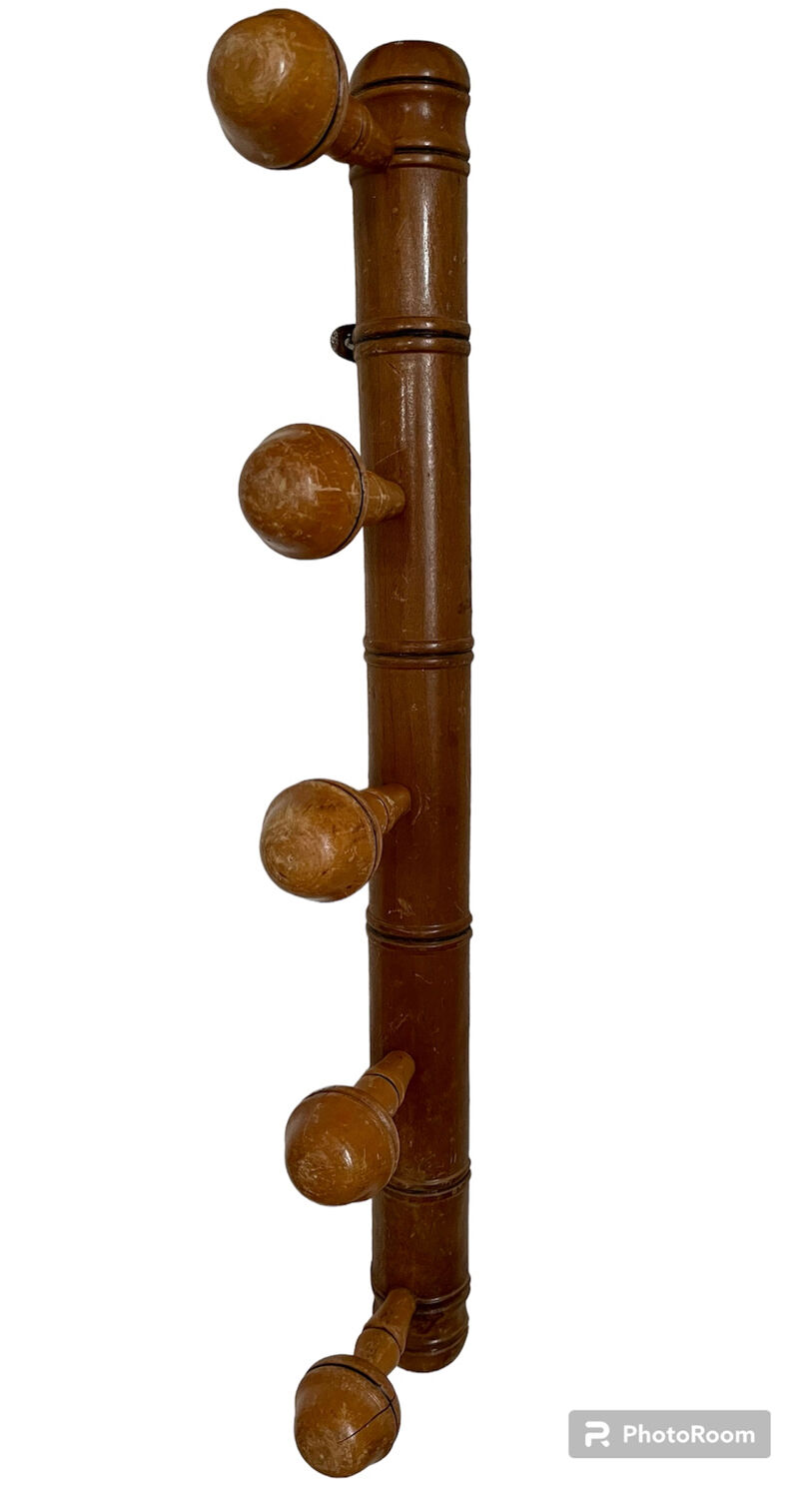 Coat rack hook in natural wood late 19th century