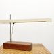 Unique XL Vintage Fluorescent Desk Lamp, Solid wooden base, Mid Century Table Lamp