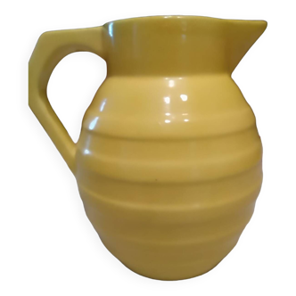 Pichet Orchies 1950 céramique jaune