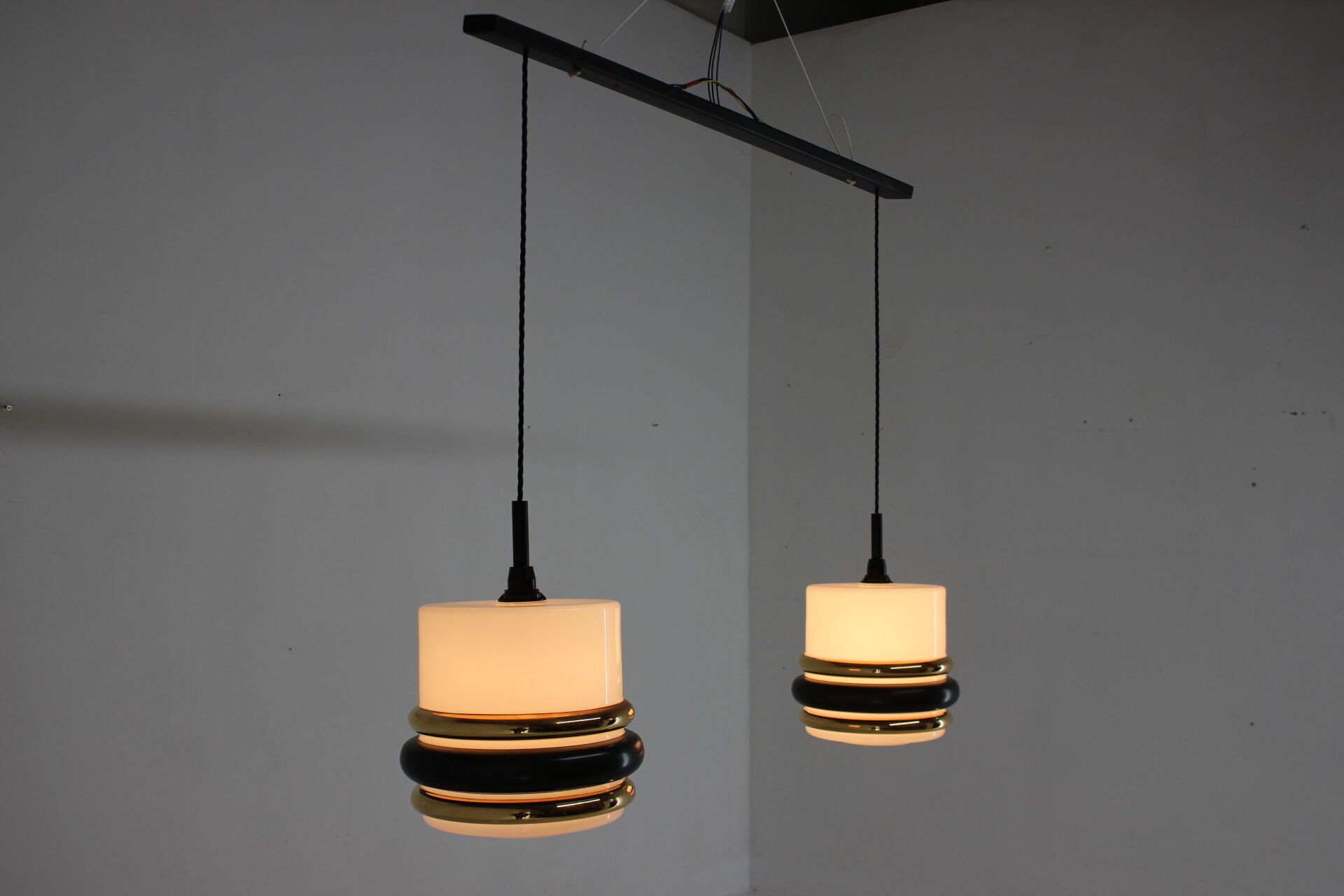 1970s Pendant Glass Light Czechoslovakia