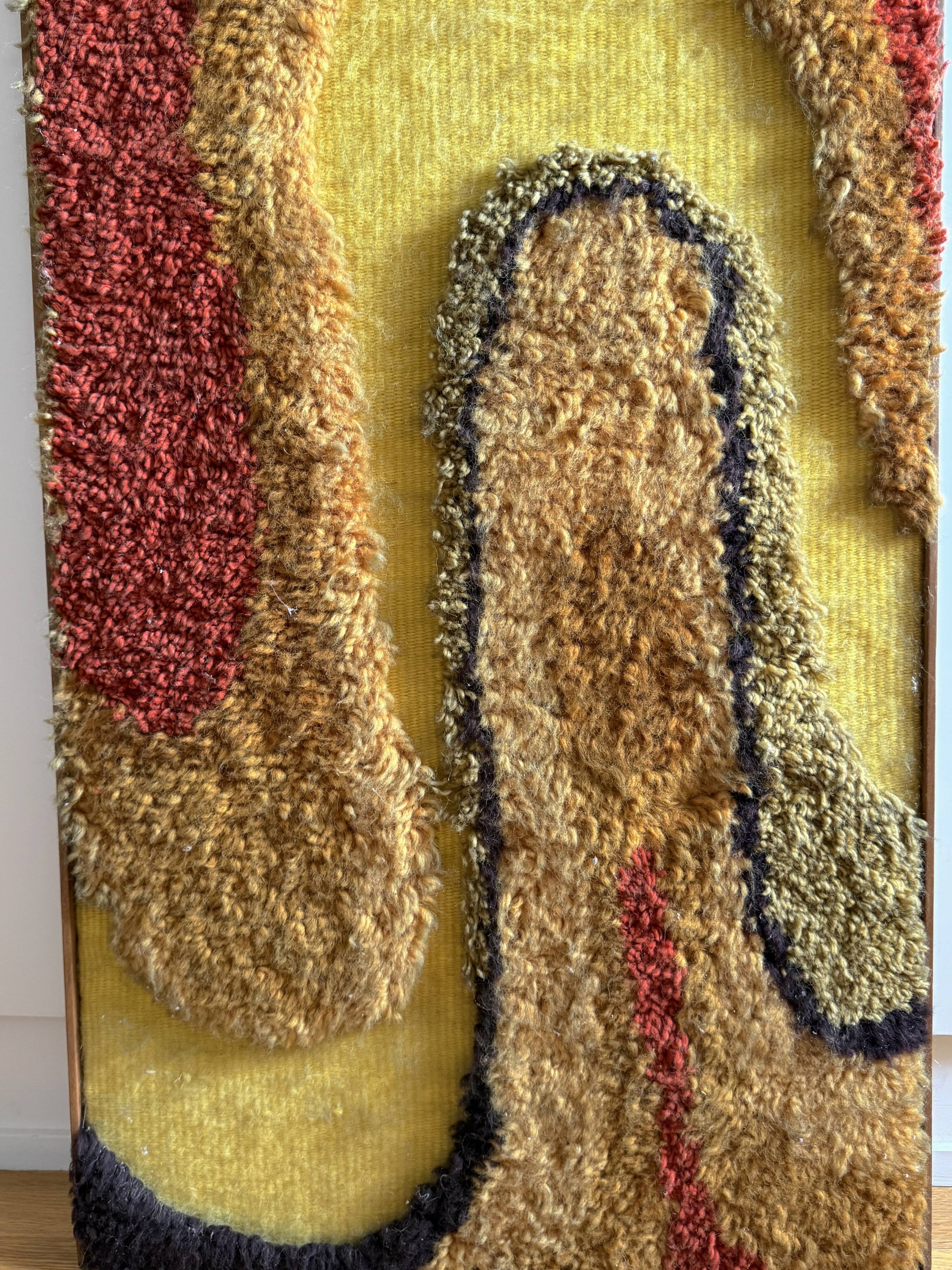 Space Age Wall Tapestry | Italian Mid-Century Fabric Art 1970s