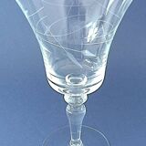 Set of six water glasses in engraved colorless crystal