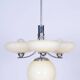 Art Deco Chandelier in Chrome-Plated Steel and Opal Glass, Czech, 1920s