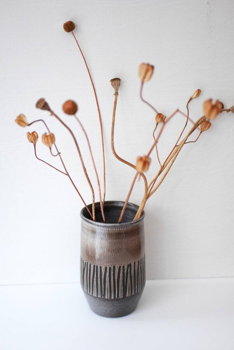 Vases en céramique de design artistique scandinave moderne du milieu du siècle par Ingrid Atterberg pour Upsala Ekeby, Suède, années 1970, ensemble de 2.