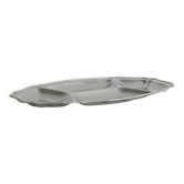 Silver stainless steel compartment dish