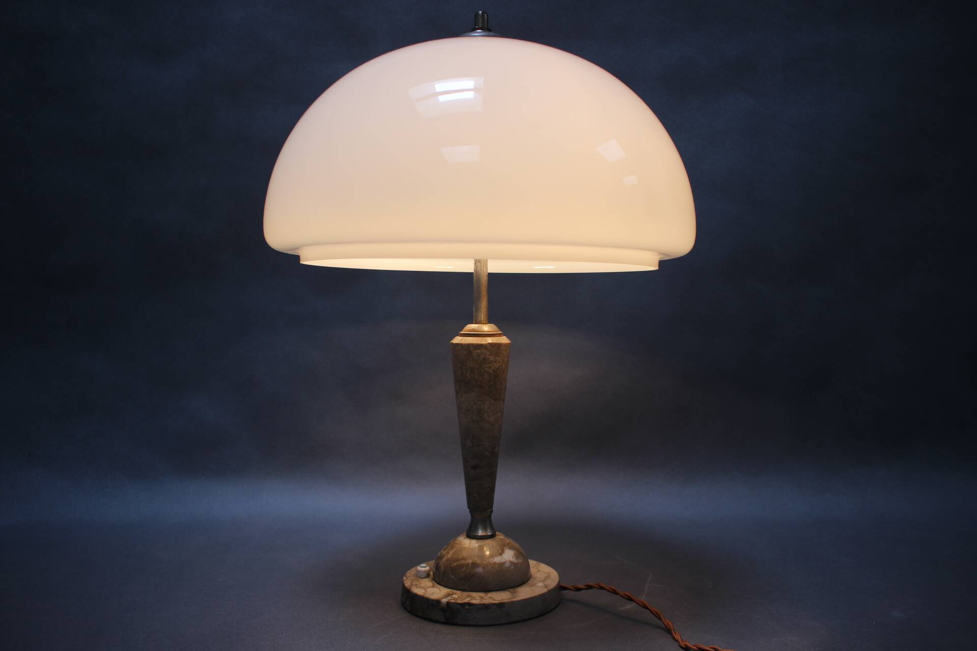 Mid-Century Stone Table Lamp, Czechoslovakia, 1950s